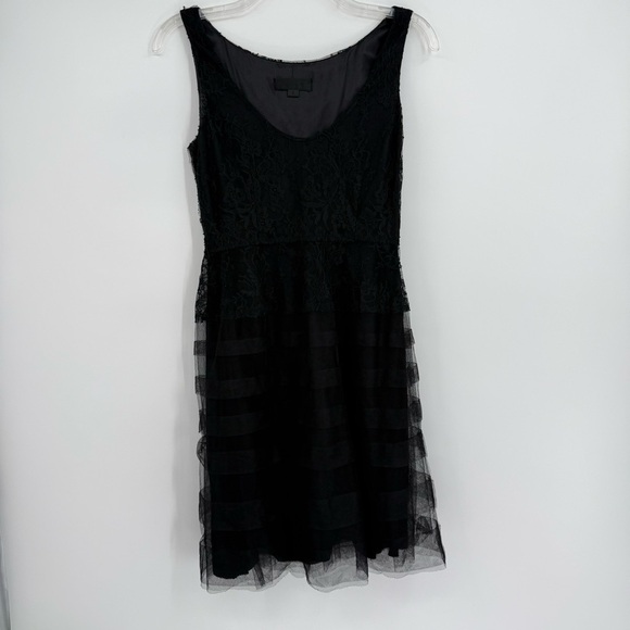 jill stuart Black Floral lace Tank dress size 2 Sleeveless Mesh Skirt Lined - Picture 9 of 9